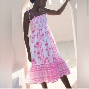 New Oliphant Tie Strap Midi Pink Jaipur dress with pockets Tuckernuck